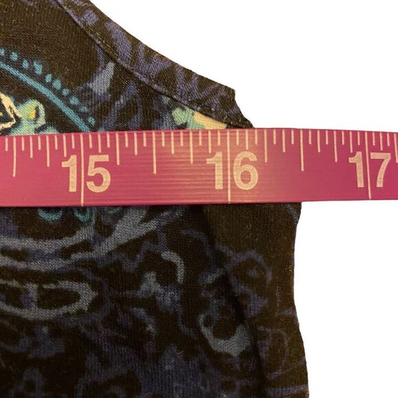 J. Jill Wearever Collection Navy Paisley Sleeveless Top Size XS - Picture 12 of 13